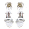 Women's Silk Satin With Ankle Strap Rhinestone Peep Toe Chunky Heel Party Shoes