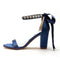 Women's Silk Satin With Ankle Strap Lace-up Rhinestone Peep Toe Chunky Heel Evening Shoes