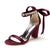 Women's Silk Satin With Ankle Strap Lace-up Rhinestone Peep Toe Chunky Heel Evening Shoes