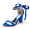 Women's Silk Satin With Ankle Strap Lace-up Rhinestone Peep Toe Chunky Heel Evening Shoes