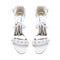 Women's Silk Satin With Ankle Strap Pearl Rhinestone Peep Toe Chunky Heel Wedding Shoes