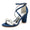 Women's Silk Satin With Ankle Strap Pearl Rhinestone Peep Toe Chunky Heel Wedding Shoes
