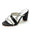 Women's Silk Satin With Rhinestone Peep Toe Chunky Heel Wedding Shoes