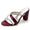 Women's Silk Satin With Rhinestone Peep Toe Chunky Heel Wedding Shoes