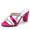 Women's Silk Satin With Rhinestone Peep Toe Chunky Heel Wedding Shoes