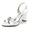 Women's Silk Satin With Flower Rhinestone Peep Toe Chunky Heel Wedding Shoes