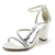 Women's Silk Satin With Peep Toe Ankle Strap Rhinestone Chunky Heel Evening Shoes