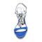 Women's Silk Satin With Ankle Strap Peep Toe Rhinestone Chunky Heel Wedding Shoes