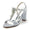 Women's Silk Satin With Ankle Strap Peep Toe Rhinestone Chunky Heel Wedding Shoes