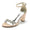 Women's Silk Satin With Ankle Strap Chunky Heel Rhinestone Peep Toe Wedding Shoes