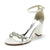 Women's Silk Satin With Ankle Strap Chunky Heel Rhinestone Peep Toe Wedding Shoes