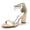 Women's Silk Satin With Ankle Strap Rhinestone Tassel Peep Toe Chunky Heel Wedding Shoes