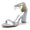 Women's Silk Satin With Ankle Strap Rhinestone Tassel Peep Toe Chunky Heel Wedding Shoes