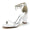 Women's Silk Satin With Ankle Strap Rhinestone Tassel Peep Toe Chunky Heel Wedding Shoes