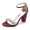Women's Silk Satin With Rhinestone Ankle Strap Peep Toe Chunky Heel Party Shoes