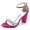 Women's Silk Satin With Rhinestone Ankle Strap Peep Toe Chunky Heel Party Shoes