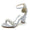 Women's Silk Satin With Rhinestone Ankle Strap Peep Toe Chunky Heel Party Shoes