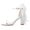 Women's Silk Satin With Peep Toe Ankle Strap Chunky Heel Evening Shoes With Bowknot