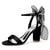 Women's Silk Satin With Peep Toe Ankle Strap Chunky Heel Evening Shoes With Bowknot