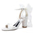 Women's Silk Satin With Peep Toe Ankle Strap Chunky Heel Evening Shoes With Bowknot