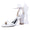 Women's Silk Satin With Peep Toe Ankle Strap Chunky Heel Evening Shoes With Bowknot
