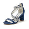 Women's Silk Satin With Ankle Strap Rhinestone Tassel Peep Toe Chunky Heel Evening Shoes