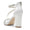 Women's Silk Satin With Ankle Strap Peep Toe Chunky Heel Rhinestone Party Shoes