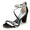 Women's Silk Satin With Ankle Strap Peep Toe Chunky Heel Rhinestone Party Shoes
