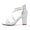 Women's Ankle Strap Flower Peep Toe Silk Satin With Chunky Heel Party Shoes
