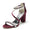 Women's Silk Satin With Ankle Strap Pearl Rhinestone Tassel Peep Toe Chunky Heel Party Shoes