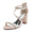 Women's Silk Satin With Ankle Strap Pearl Rhinestone Tassel Peep Toe Chunky Heel Party Shoes