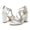 Women's Silk Satin With Ankle Strap Rhinestone Tassel Peep Toe Chunky Heel Party Shoes