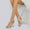Women's Silk Satin With Ankle Strap Rhinestone Tassel Peep Toe Chunky Heel Party Shoes