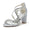 Women's Silk Satin With Ankle Strap Rhinestone Tassel Peep Toe Chunky Heel Party Shoes