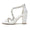 Women's Silk Satin With Ankle Strap Rhinestone Peep Toe Chunky Heel Wedding Shoes