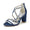 Women's Silk Satin With Ankle Strap Rhinestone Peep Toe Chunky Heel Wedding Shoes