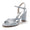 Women's Silk Satin With Peep Toe Ankle Strap Chunky Heel Wedding Shoes