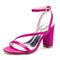 Women's Silk Satin With Chunky Heel Peep Toe Ankle Strap Wedding Shoes