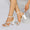 Women's Silk Satin With Ankle Strap Rhinestone Peep Toe Chunky Heel Evening Shoes