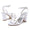 Women's Silk Satin With Ankle Strap Flower Peep Toe Chunky Heel Evening Shoes