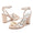 Women's Silk Satin With Ankle Strap Flower Peep Toe Chunky Heel Evening Shoes
