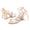 Women's Silk Satin With Ankle Strap Lace-up Pearl Peep Toe Chunky Heel Wedding Shoes