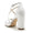 Women's Silk Satin Chunky Heel With Peep Toe Ankle Strap Wedding Shoes