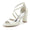 Women's Silk Satin Chunky Heel With Peep Toe Ankle Strap Wedding Shoes