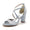 Women's Silk Satin Chunky Heel With Peep Toe Ankle Strap Wedding Shoes