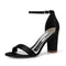 Women's Silk Satin With Peep Toe Ankle Strap Chunky Heel Evening Shoes