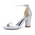 Women's Silk Satin With Peep Toe Ankle Strap Chunky Heel Evening Shoes