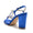 Women's Silk Satin Rhinestone With Ankle Strap Peep Toe Chunky Heel Party Shoes