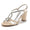 Women's Silk Satin Rhinestone With Ankle Strap Peep Toe Chunky Heel Party Shoes
