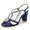 Women's Silk Satin Rhinestone With Ankle Strap Peep Toe Chunky Heel Party Shoes